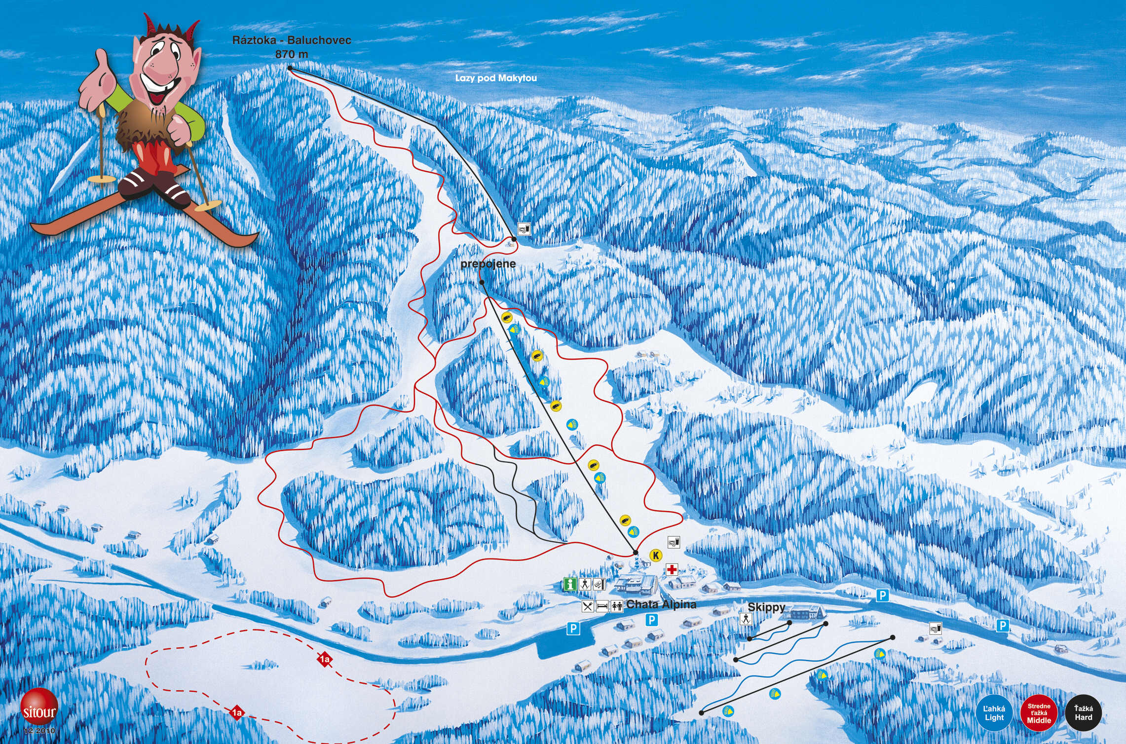 Lyžiarska mapa - Ski Čertov-Javorníky