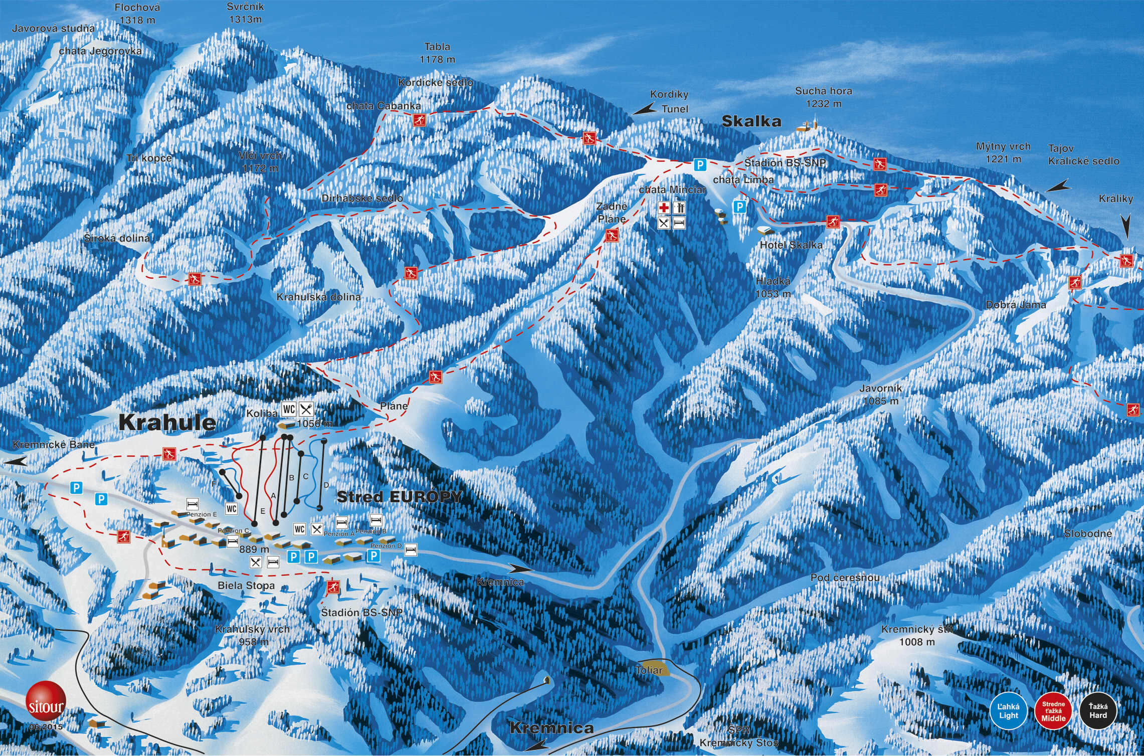 Lyžiarska mapa - Ski KRAHULE