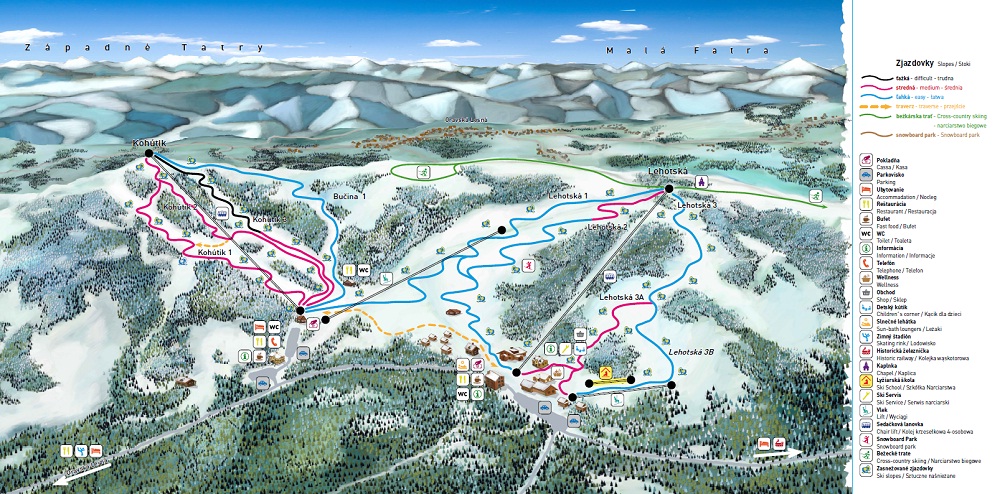 Mapa Orava Snow - Oravská Lesná