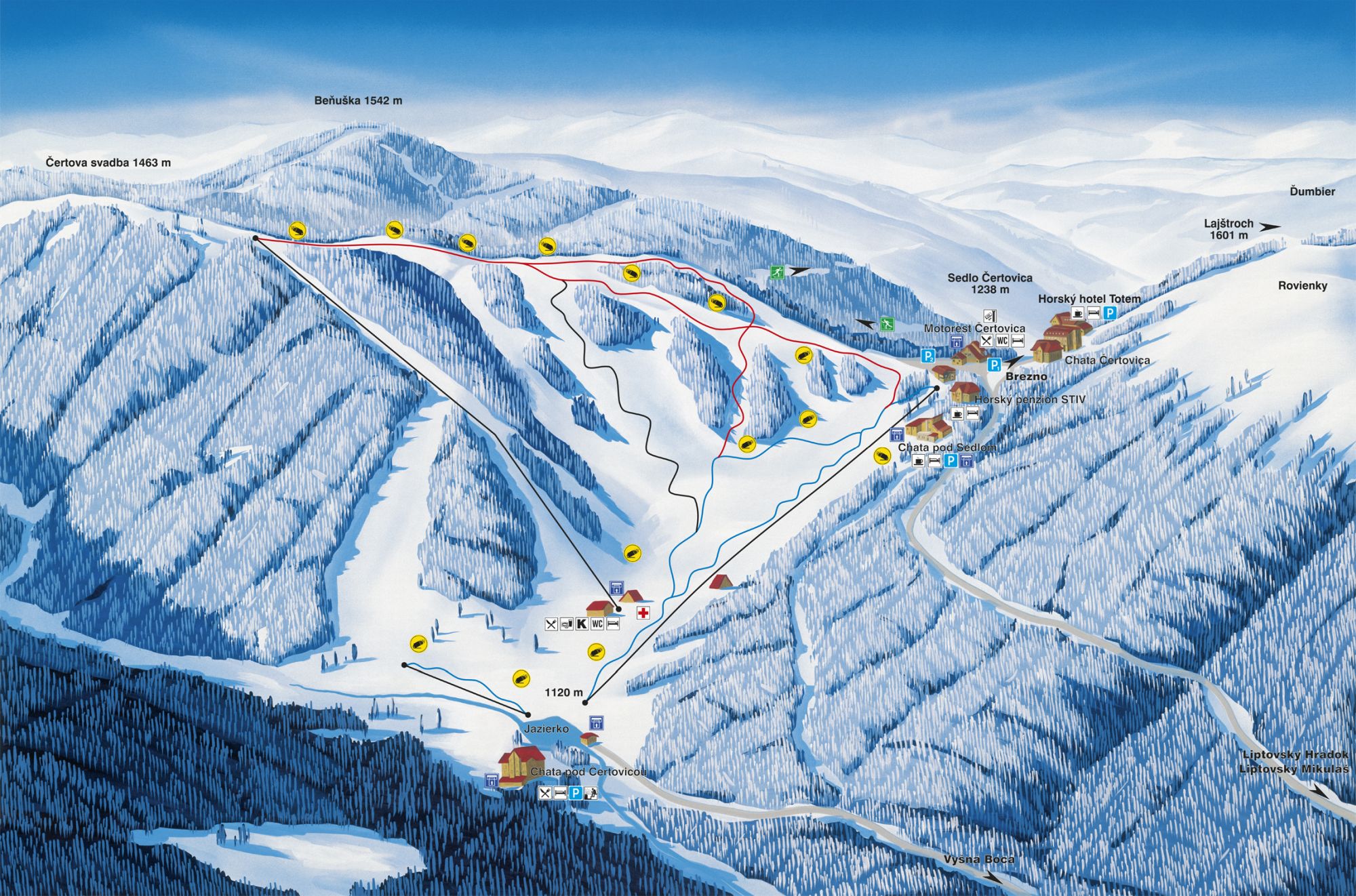 Lyžiarska mapa - Čertovica