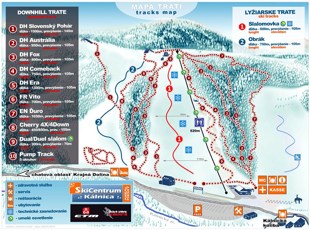 Karte - Skicentrum Kálnica