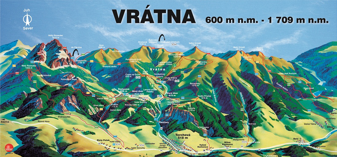 Karte - Terchová - Vrátna (Leto)