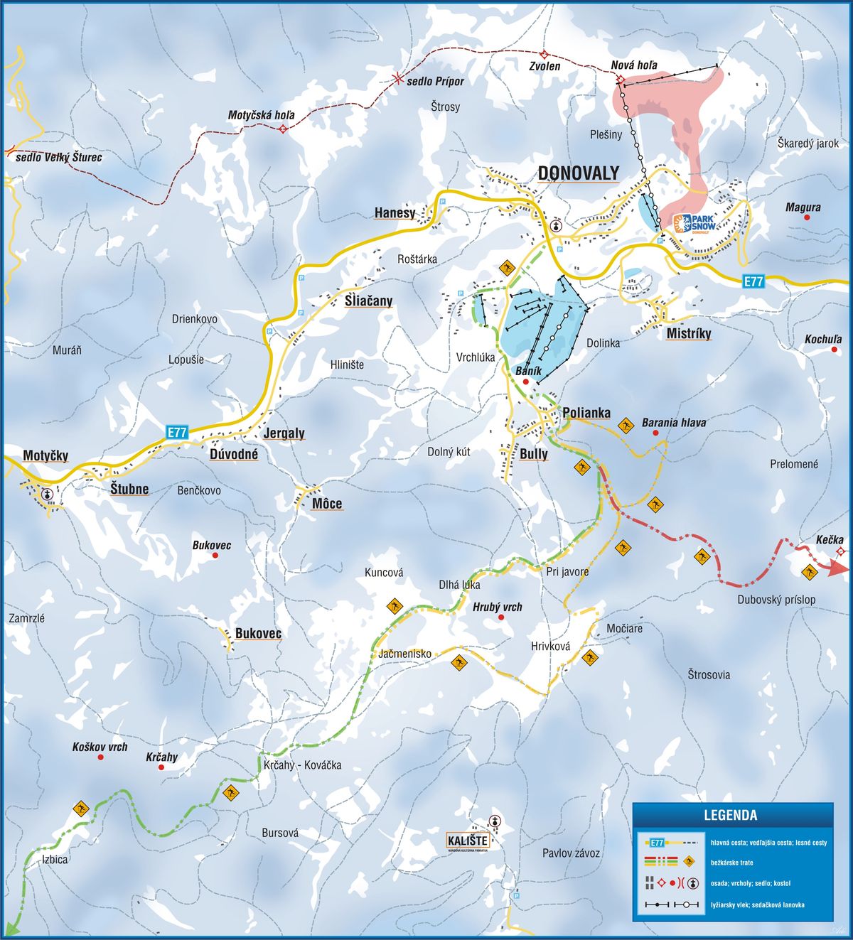 Map - Bežkárske trate