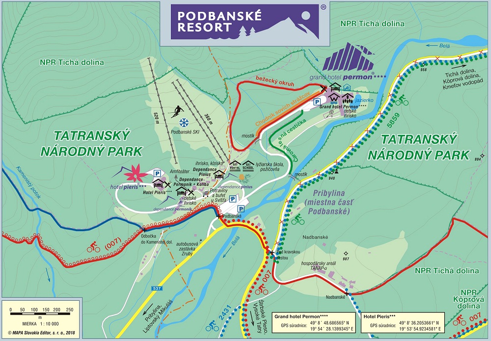 Térkép - Podbanské Ski